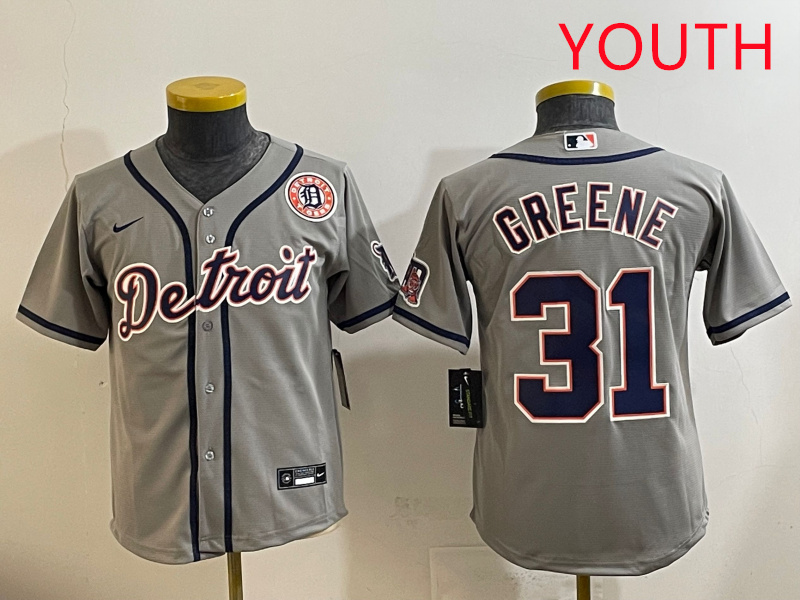 Youth 2025 Detroit Tigers #31 Greene grey Nike MLB jersey style 7